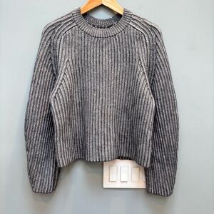 NAADAM Wool & Cashmere Ribbed Crewneck Barrel Sleeve Sweater Chunky Knit S